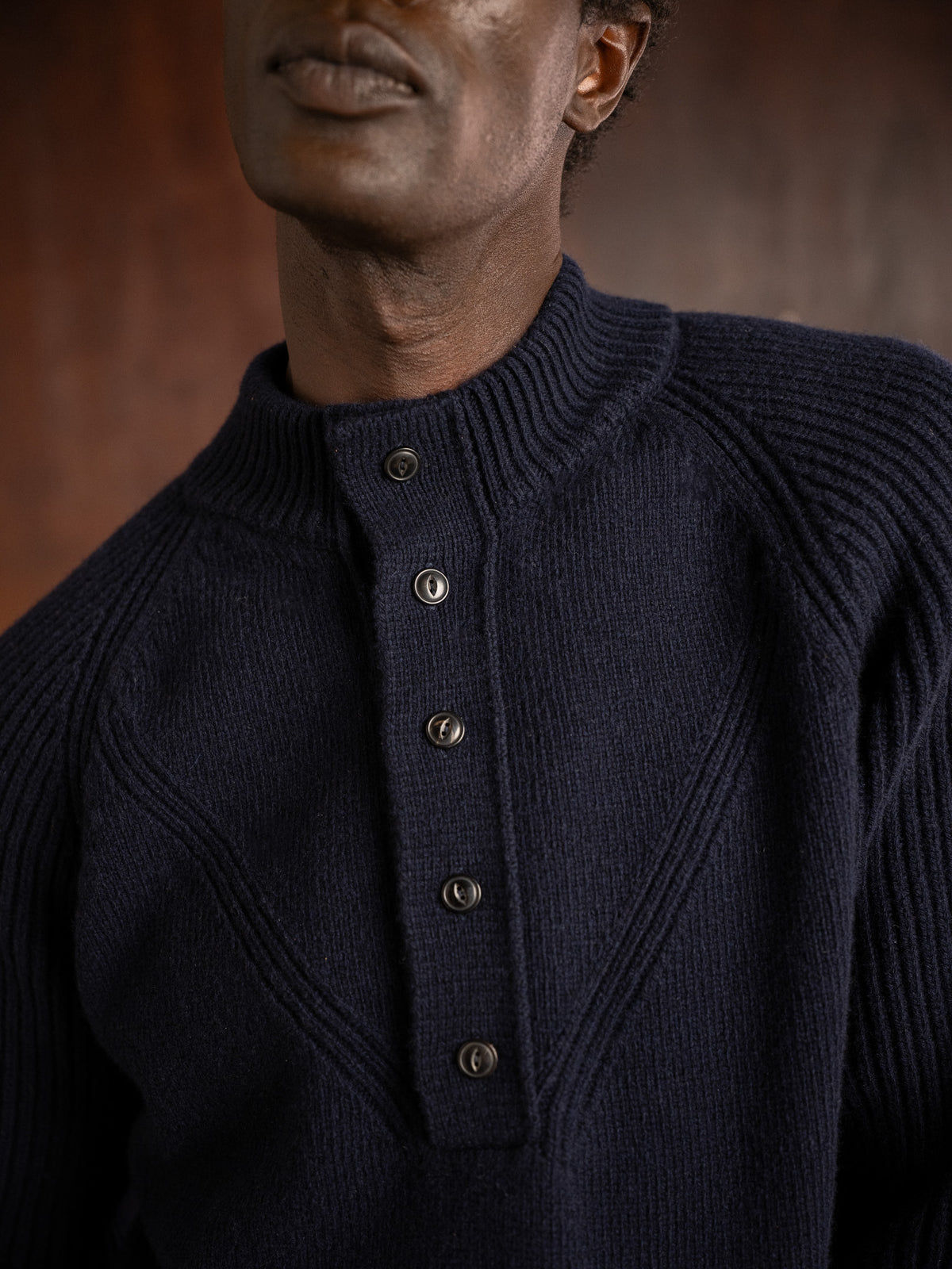 5 button sweater \ navy