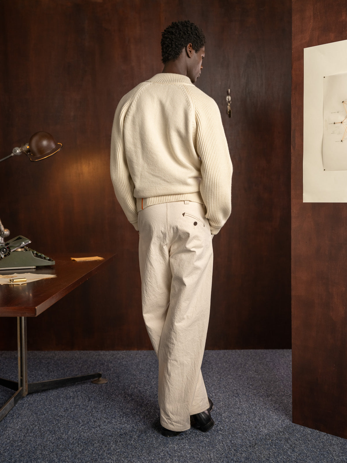 5 button sweater \ ivory