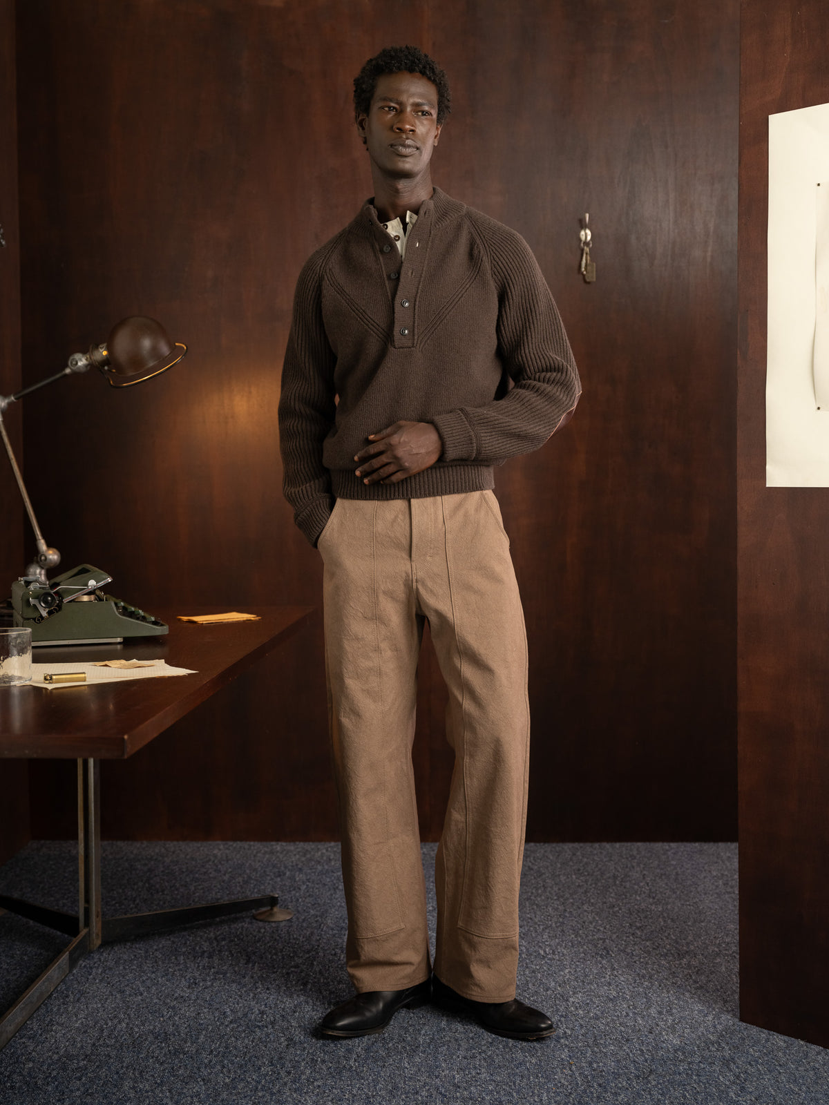 5 button sweater \ tobacco